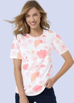 Damart Printed 100% Cotton Floral T -Shirt